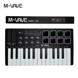 M-VAVE 25 teclas controlador midi teclado mini portátil usb teclado piano controlador de teclado midi 8 rgb almofadas retroiluminadas 8 botões - Image 6