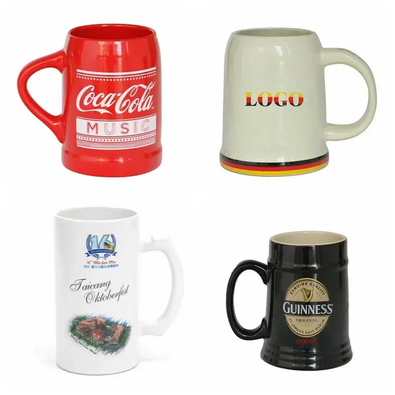 Caneca cerâmica vermelha personalizada, grande capacidade, publicidade, cerveja promocional - Image 1