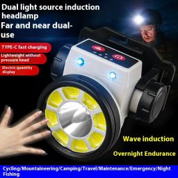 Recarregável LED Farol de Pesca, alta potência, lanternas, lanterna, suporta tanto alta e baixa Beam, Sensing Função - Image 1