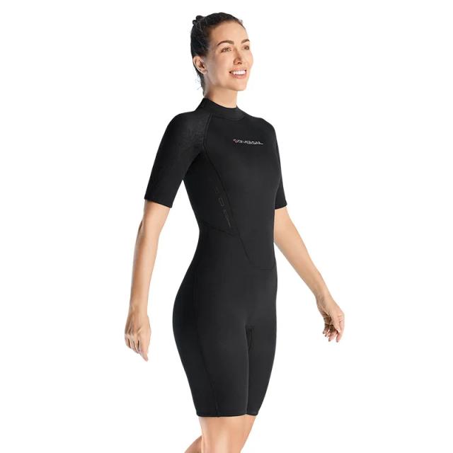 Manga Curta Neoprene para Mulheres: Wetsuit Novo para Surf, Kitesurf, Mergulho e Pesca Submarina - 3mm