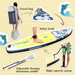 Inflável levante-se paddleboard sup board 6 Polegada grossa sap surfboard conjunto com paddle surf fin enrolado leash inflator levar saco - Image 3