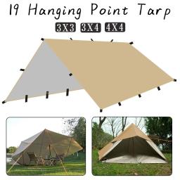 4x4m 4x3m 3x3m 19 Pontos de Pendurar Tenda Tarp Survival Sun Shelter Shade Canopy Mochila Ao Ar Livre Impermeável Camping Toldo SunShade - Image 1