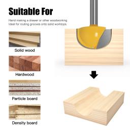 Round Ball Nose Router Bits Set, Fresa para madeira, CNC Carbide Cove Core Box Bit, Ferramentas de corte para madeira, 6-30mm Shank - Image 3