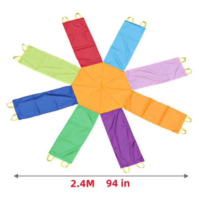 Parque de Diversão Octogonal: Big Rainbow Parachute para Crianças - Brinquedo de Treinamento Físico e Jogos ao Ar Livre