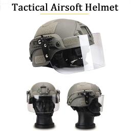 Conjunto de capacete tático com balaclava e viseira, lente protetora ajustável militar do PC, tiro Airsoft Paintball BB, MICH 2000 - Image 2