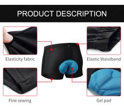 Calções de ciclismo respiráveis roupa interior de ciclismo esponja gel almofada à prova de choque bicicleta underpant mtb bicicleta de estrada roupa interior homem shorts - Image 3