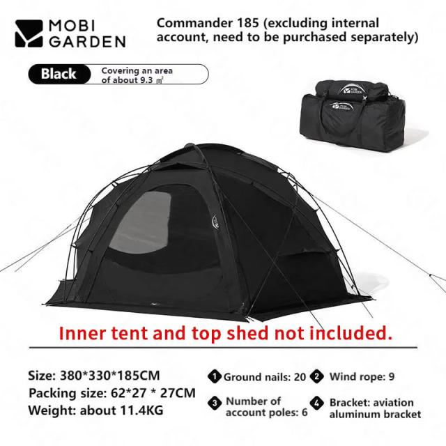 Tenda Dome Impermeável MOBI JARDIM com Chaminé e Espaço Amplo para Camping e Viagens ao Ar Livre 160cm 185cm 245cm