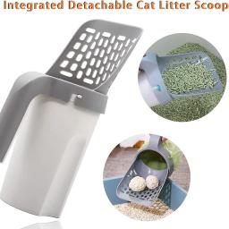 Colher De Pá De Linho De Gato Com Saco De Recarga, Filtro De Animais De Estimação, Selecionador De Lixo De Banheiro Limpo, Suprimentos De Gato, Caixa De Auto Limpeza - Image 2