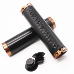 Universal PU Leather Bicycle Grip, amortecedor, bicicleta dobrável, scooter, guidão, retro, lazer - Image 3