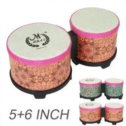 Sheepskin Head Bongos tambor para crianças e adultos, instrumentos de percussão, Rhythm Club, tambor conjunto, 5 6 10" - Image 1