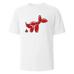 T-shirt estampada para cão balão masculina, gráfico engraçado, tamanho grande, camiseta de manga curta masculina e feminina, moda verão, tops casuais, 100% algodão - Image 1