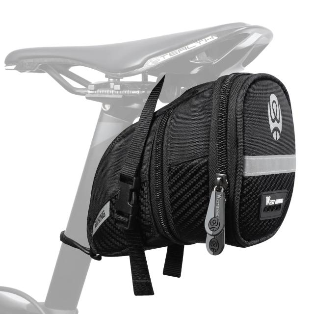 Saco de Sela Impermeável e Expansível para Bicicleta Oeste Biking - Acessório Reflexivo para MTB