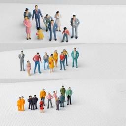 50/100 pces multi postura modelo de construção pessoas figuras passageiros trem cenário 1:87/1:100/1:150/1:200 escala cor mista - Image 1
