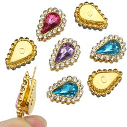 Strass em forma de gota de água de vidro 50 peças com base de garra dourada costurar em contas para acessórios de fabricação de joias diy - Image 2