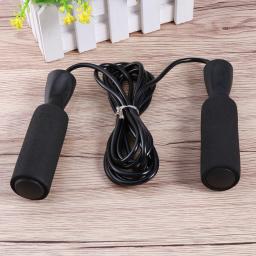 Pular corda preto cabo de aço ajustável premium rolamentos de esferas alças confortáveis suave rotação esportes pular corda casa - Image 4