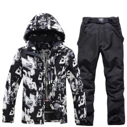 Conjuntos de roupas de neve masculinas, terno de snowboard, roupas de esqui, jaqueta de esqui e calça babadores, traje de snowboard, inverno ao ar livre - Image 5