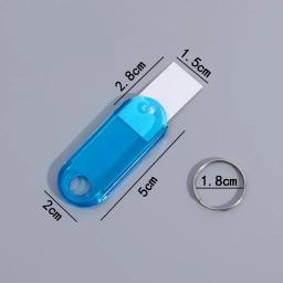 10-100 etiquetas de chave de plástico resistente com janela de etiqueta de anel dividido para kit de chaveiro diy nome numerado etiquetas de bagagem - Image 6