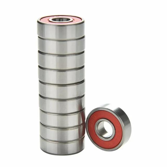 Rolamentos de Skate Aço Inoxidável ABEC 9 Vermelhos Alto Desempenho 10 Peças