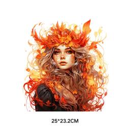 Adesivos de vinil de transferência de calor para meninas, fotos de arte da natureza e magia, Patches térmicos para roupas, DIY T-shirt Applique, 25cm - Image 6