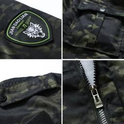 Conjuntos de caça resistentes ao desgaste dos homens camo primavera outono multi-bolso ternos de treinamento masculino treinamento ao ar livre conjunto de carga de pesca - Image 6