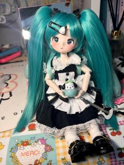 Hatsune 1/6 móvel bjd miku empregada roupa completa vestir-se 6 pontos boneca dos desenhos animados bonito anime loli crianças kawaii presente de aniversário - Image 5