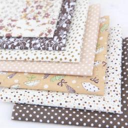 Folhas quadradas de tecido acolchoado, 7 peças, 25x25cm, pacote de tecido artesanal de algodão, patchwork para costura diy, scrapbooking, padrão de pontos acolchoados - Image 4