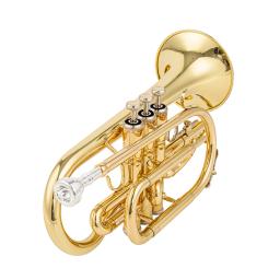 Bb Flat Gold Plated Brass Instrumento de sopro, Corneta profissional, bocal, luvas, pano de limpeza, estojo de transporte, alta qualidade - Image 2