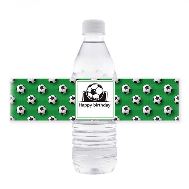 Rótulos de Garrafa de Água de Futebol Personalizados para Aniversário - Conjunto com 20 Adesivos Temáticos de Festa