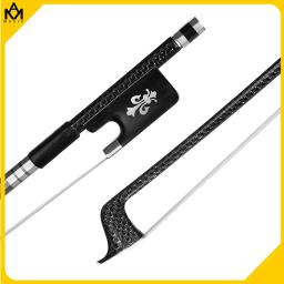 Avançado nível orquestra violoncelo arco 4/4 tamanho de fibra carbono com prata seda trançado ébano sapo 4/4 violoncelo violino instrumentos da família - Image 1