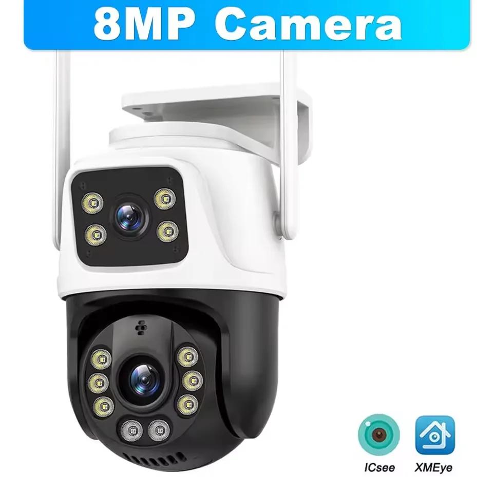 Câmera wi-fi 6k 12mp, três lentes, zoom 10x, câmeras ptz externas, conversa bidirecional, proteção de segurança, vigilância por vídeo, câmera inteligente cctv - Image 1