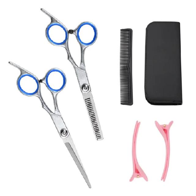Tesoura de Aço Inoxidável para Pet Grooming: Conjunto Portátil de Corte para Cães e Filhotes