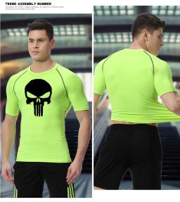 Rashguard masculino ginásio de fitness esportes punisher t-camisa compressão rápida seca mma boxe jogging treinamento tênis musculação conjuntos - Image 5