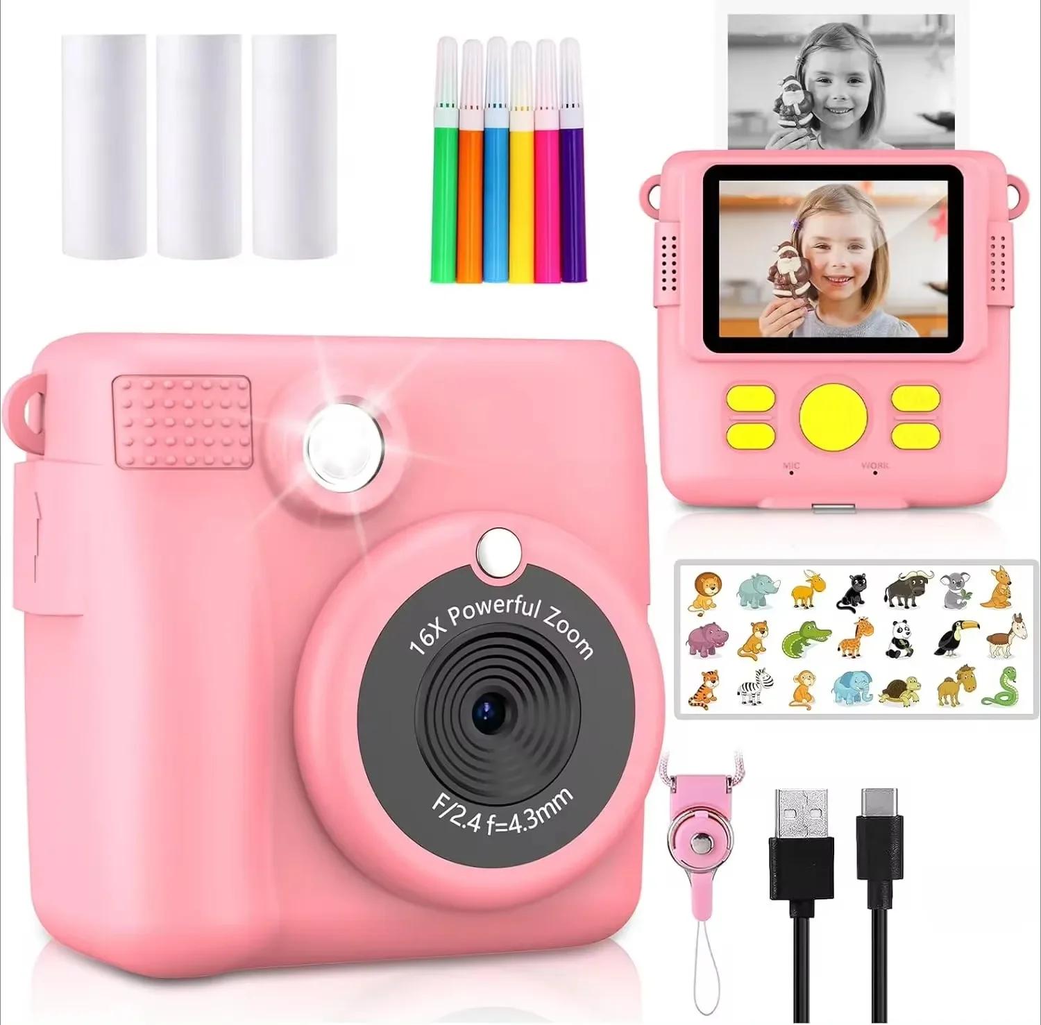 Mini Câmera Instantânea para Meninos e Meninas, Portátil Recarregável, Câmera Digital Infantil, Cartão de Memória de 32GB, HD, Crianças - Image 1