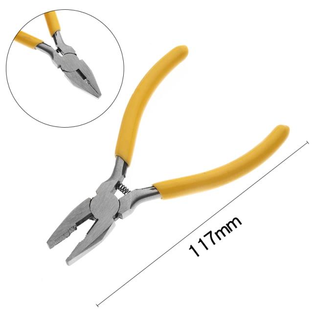 Conjunto de Mini Alicates em Aço Inoxidável Amarelo para Corte de Fios e Criação de Joias DIY