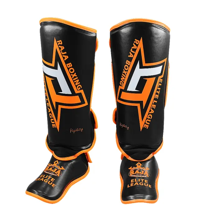 Caneleiras Unisex RAJA: Proteção Ideal para MMA, Kickboxing, Muay Thai e Artes Marciais