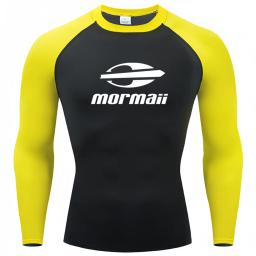 Homens apertados manga longa mergulho camisetas, natação Rash Guard Swimwear, proteção UV Surf Vestuário, Beach Floatsuit Tops - Image 4