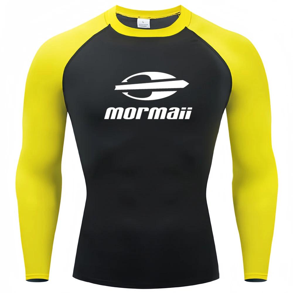 Homens apertados manga longa mergulho camisetas, natação Rash Guard Swimwear, proteção UV Surf Vestuário, Beach Floatsuit Tops - Image 1