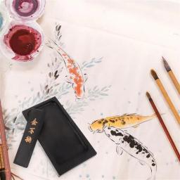 2 pçs 5 Polegada premium durável tinteiro pedras de tinta taditional chinês com vara de tinta para caligrafia chinesa e pintura - Image 3