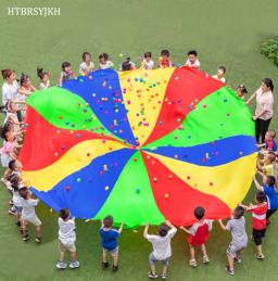 Arco-íris paraquedas crianças ao ar livre acampamento atividade salto-saco ballute trabalho em equipe cooperativa jogar festa de brinquedo jogos playground criança esporte - Image 1