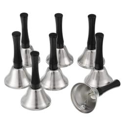 Silver Steel Service Handbells, Punho de madeira preto, Sinos De Metal Diatônico, Percussão Musical, Níquel Branco, 24 Pcs - Image 2