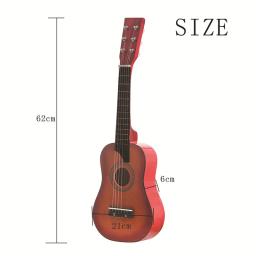 Guitarra Acústica Basswood com Cordas Pick, Mini Ukulele Acessórios, Presentes de Instrumento Musical, 6 Cordas, 25" - Image 6