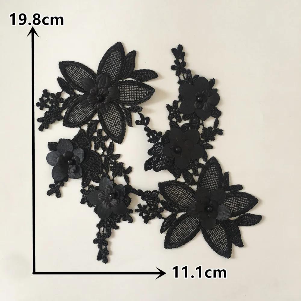 Tecidos bordados florais em 3d, tecidos para vestidos, laços, colarinho, faça você mesmo, abs, perolas, aplicação, artesanato, materiais, acessórios de costura - Image 1