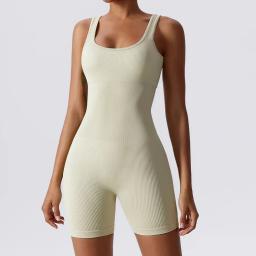 Conjunto de treino sem costura para mulheres, roupa esportiva de uma peça, roupas de ginástica, bodysuit fitness, roupa de ioga - Image 3