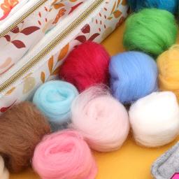 Fenrry-Fibra de lã macia, Artesanato DIY, Materiais de feltragem de agulhas, Ferramenta para iniciantes, 48 cores, 5g, 10g, 20g, 50g - Image 5