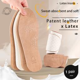 Palmilha de látex de couro unissex, Macio, Confortável, Respirável, Absorção de suor, Esportes, Absorção de choque, Sem pés Cansantes - Image 1
