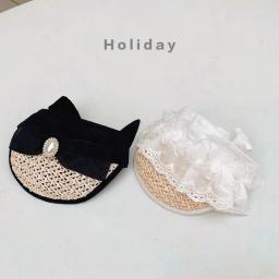 Chapéu De Proteção Solar Para Animais De Estimação, Cachorro Pequeno, Gato, Peluche, Corda Ajustável, Fotografia, Viagem, Aniversário, Suprimentos De Cachorro, Verão - Image 2