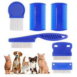 Aço inoxidável Flea Tick Comb para Pet, Comfort Pente de cabelo para gato e cachorro, Home Pet Care, 6pcs - Image 1