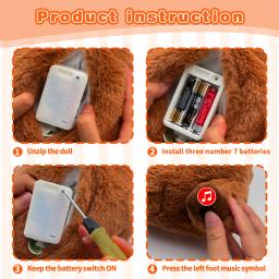 Respiração bebê capivara boneca de pelúcia brinquedos para crianças música calmante bebê dormindo companheiro som e luz bonecas de pelúcia brinquedo presente - Image 4