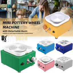 Mini máquina elétrica da roda da cerâmica, ferramentas DIY argila, mesa giratória e Sculpting Kit, cerâmica formando trabalho, 10cm - Image 1