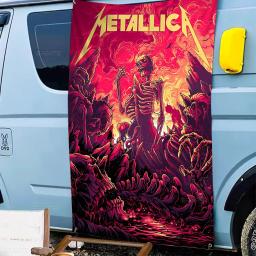M-Metalica Bandeiras De Tamanho Grande, Interessante Festa De Aniversário Decorações Banner, Cool Band Impressão Padrões - Image 6